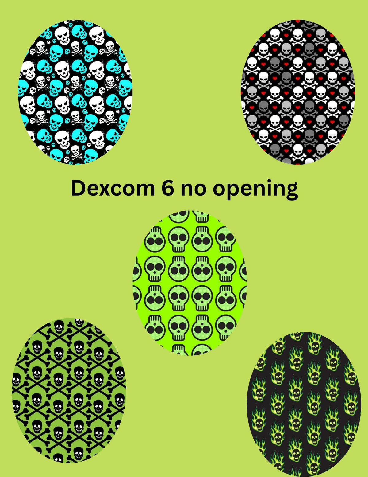 Dexcom G7 Libre CGM Covers Skull Shaped or Round for Dexcom G7 Libre 2 Libre 3 Dexcom G6 Style Pack of 5
