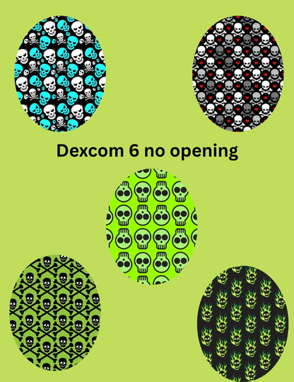 Dexcom G7 Libre CGM Covers Skull Shaped or Round for Dexcom G7 Libre 2 Libre 3 Dexcom G6 Style Pack of 5