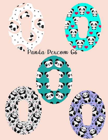 Dexcom G7 Dexcom G6, Libre 3, Libre 2 CGM Cover Patches Cute Panda Theme Style Pack of 5 with or without opening