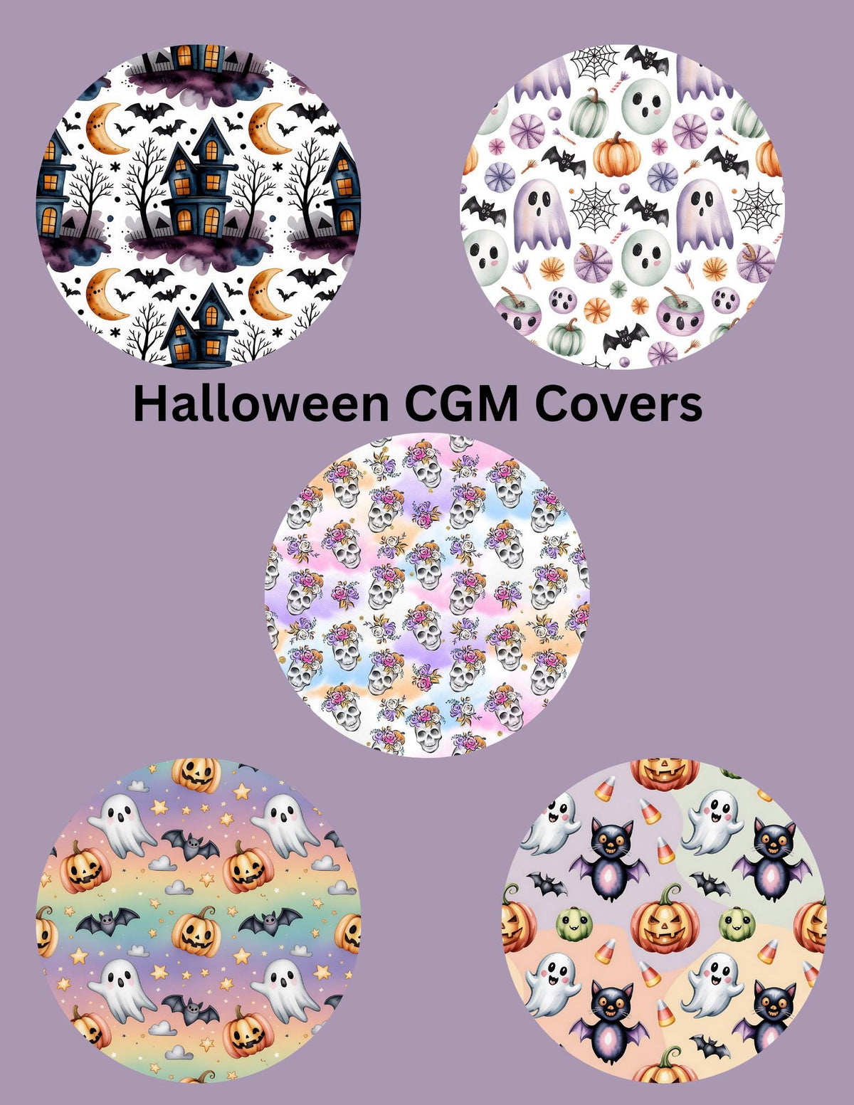 Halloween CGM/Omnipod Cover Patches, Style 5-Pack
