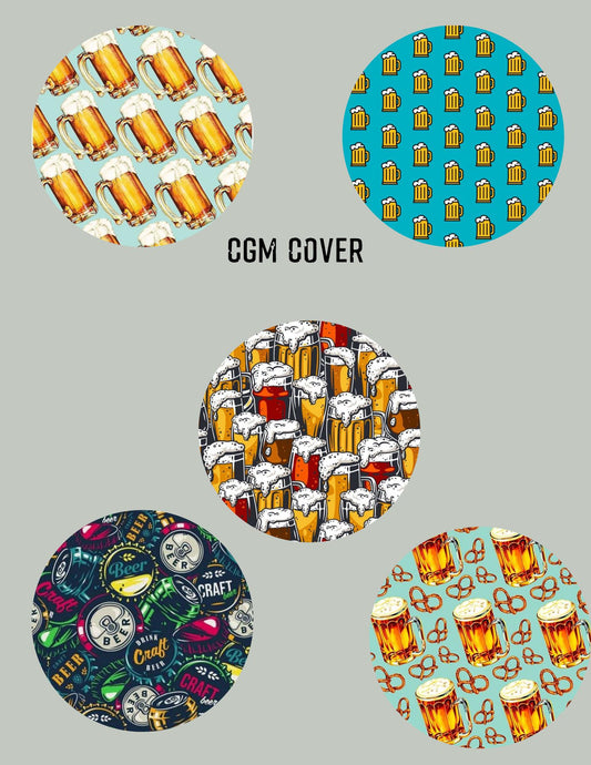 Beer Style CGM Sensor Cover Patch, Dexcom G7 G6 Libre, 5-Pack