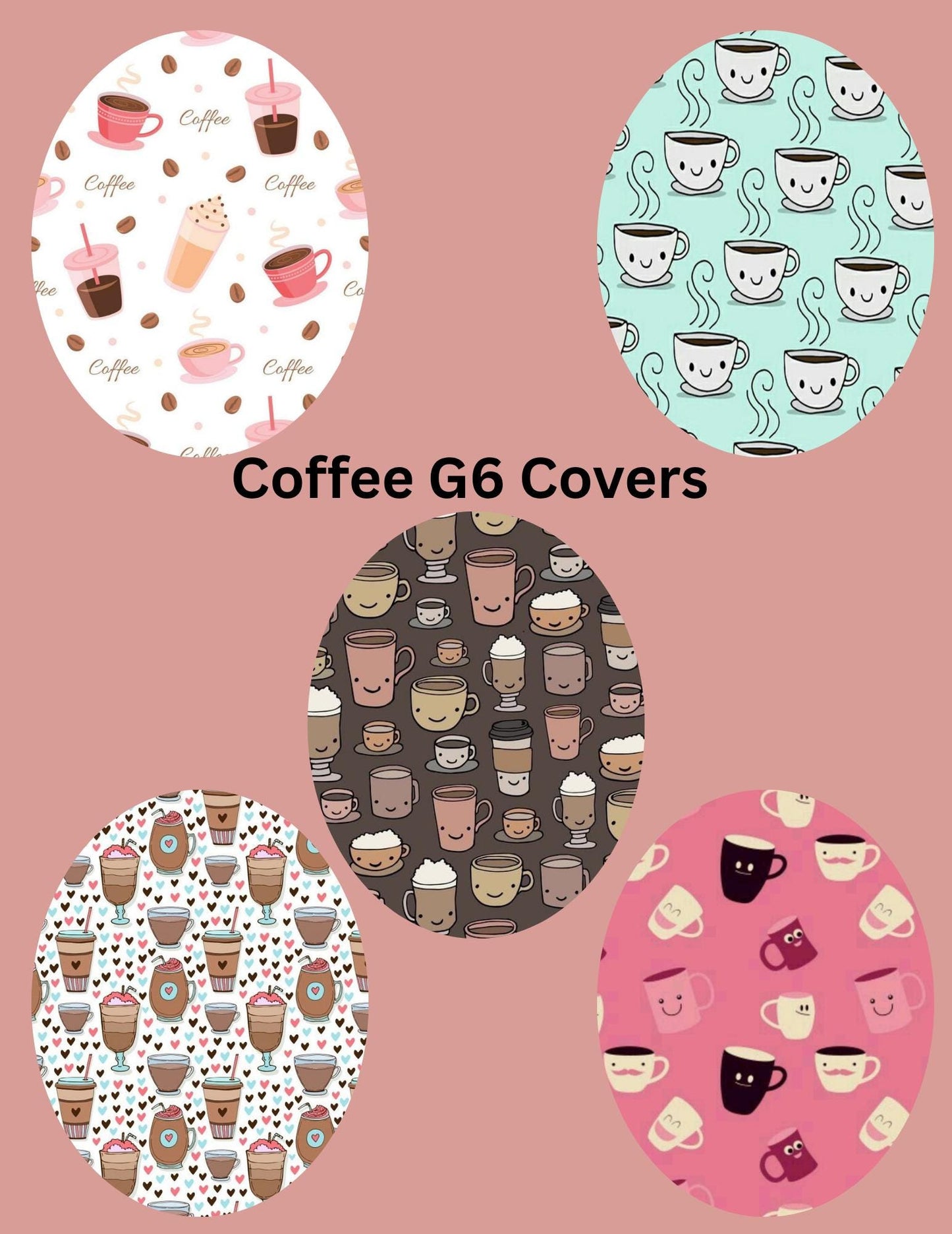 Coffee Themed CGM Adhesive Patches, Dexcom G7 G6 Libre, Pack of 5