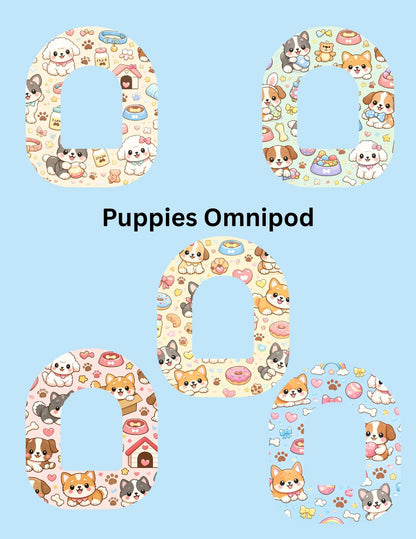 Puppies CGM Patches, Dexcom G7, Libre 3, Omnipod, Pack of 5