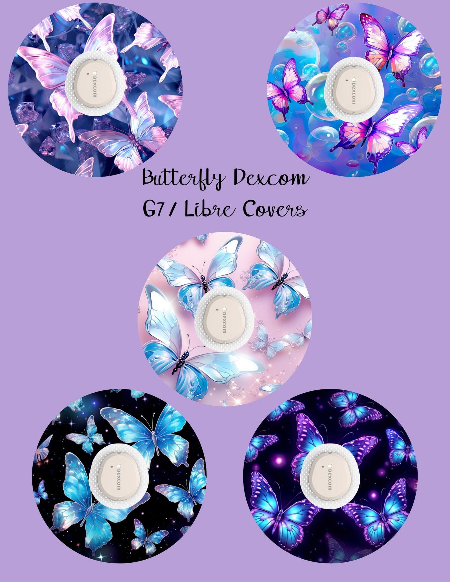 Butterfly Dexcom G7/Libre CGM Covers, Style Pack