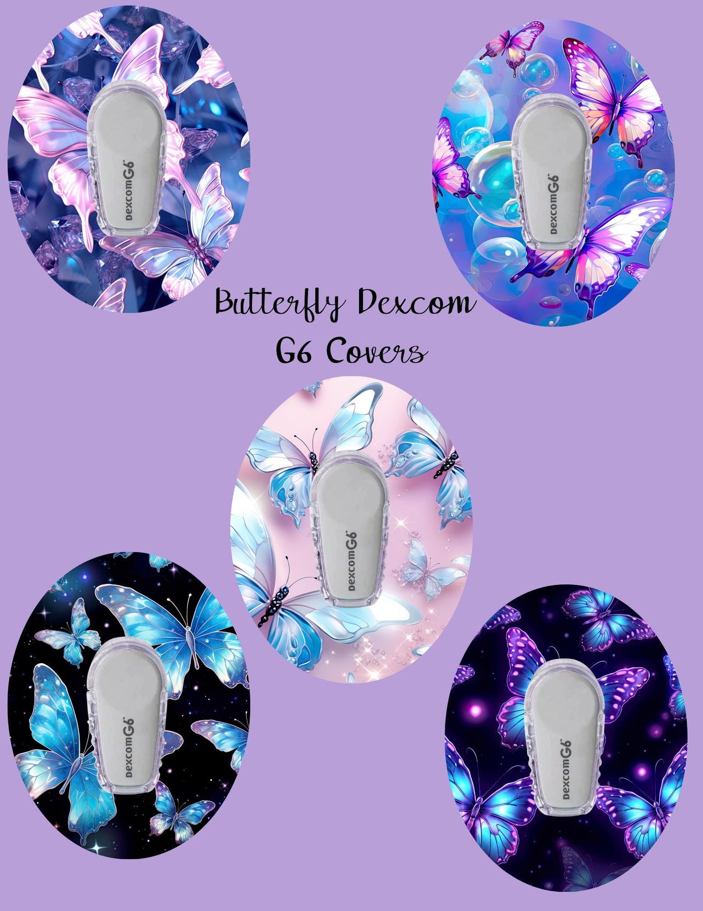 Butterfly Dexcom G7/Libre CGM Covers, Style Pack