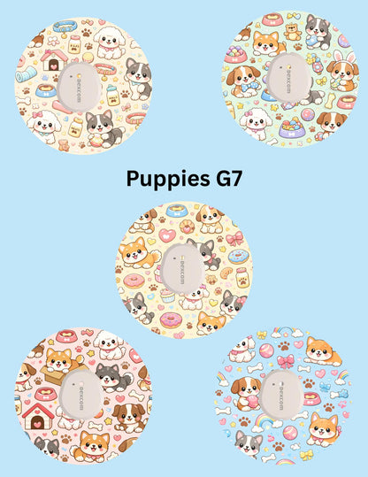 Puppies CGM Patches, Dexcom G7, Libre 3, Omnipod, Pack of 5