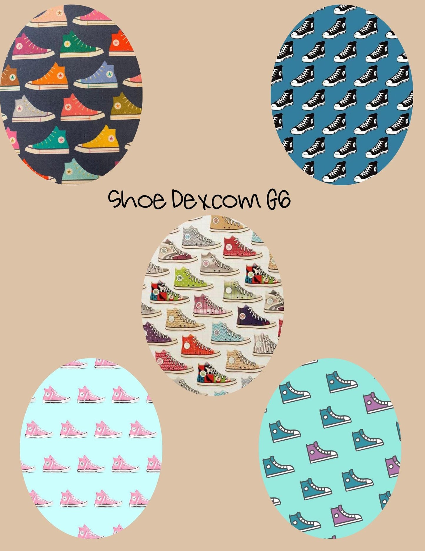 Hightop Shoe CGM Cover Patch 5-Pack: Dexcom G7/Libre