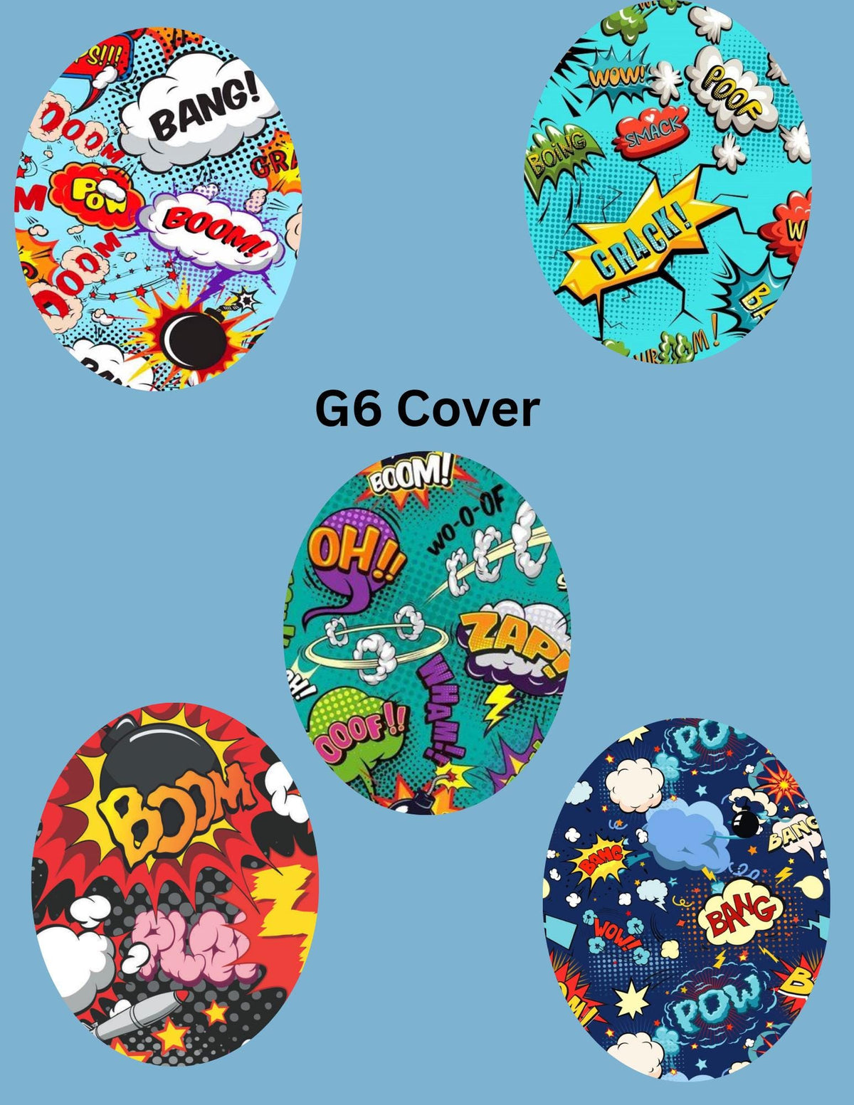 Super Hero CGM Stickers, Dexcom, Libre, SuperSkin, Pack of 5