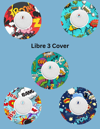Super Hero CGM Stickers, Dexcom, Libre, SuperSkin, Pack of 5