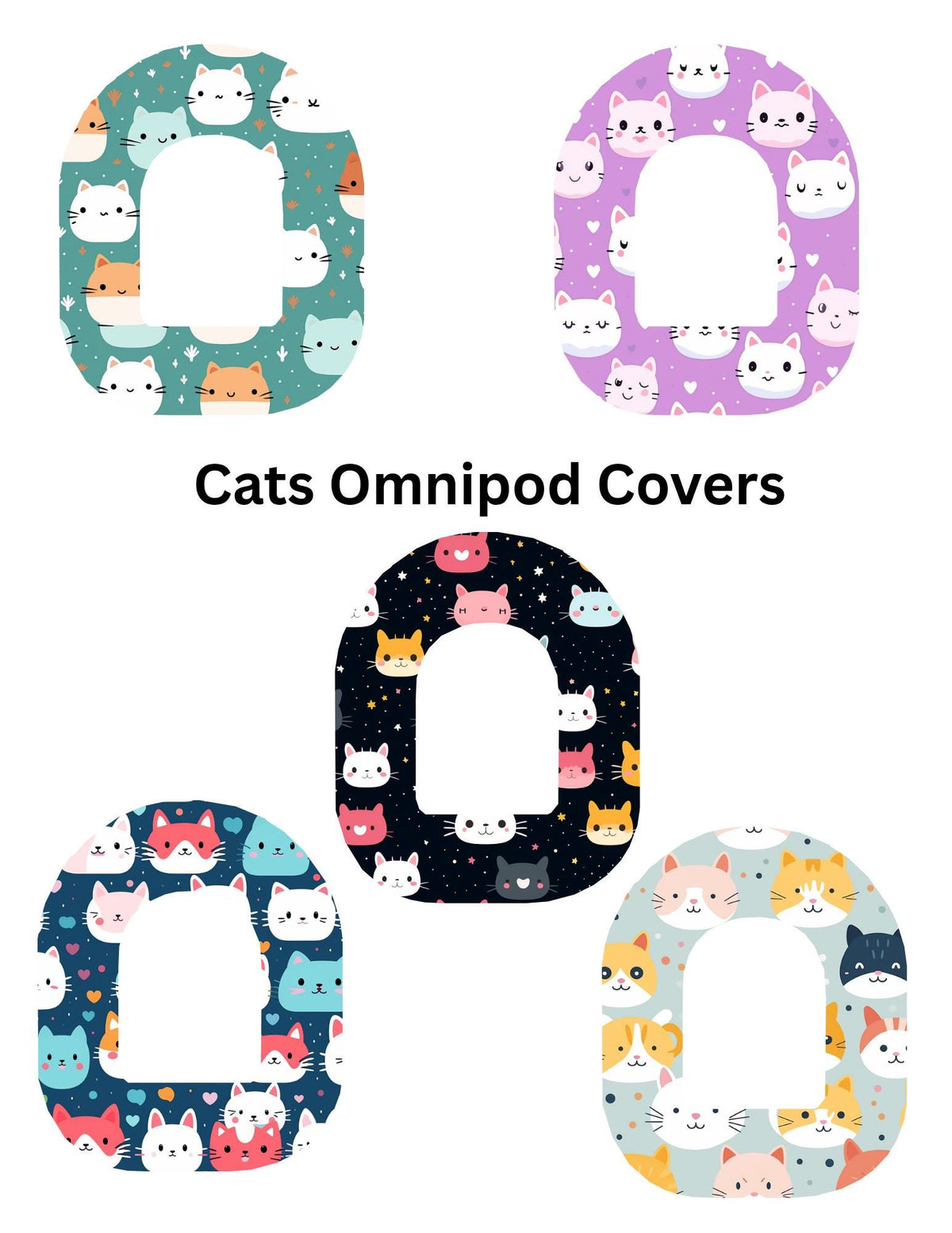Omnipod Cover Cats Theme Style Pack of 5