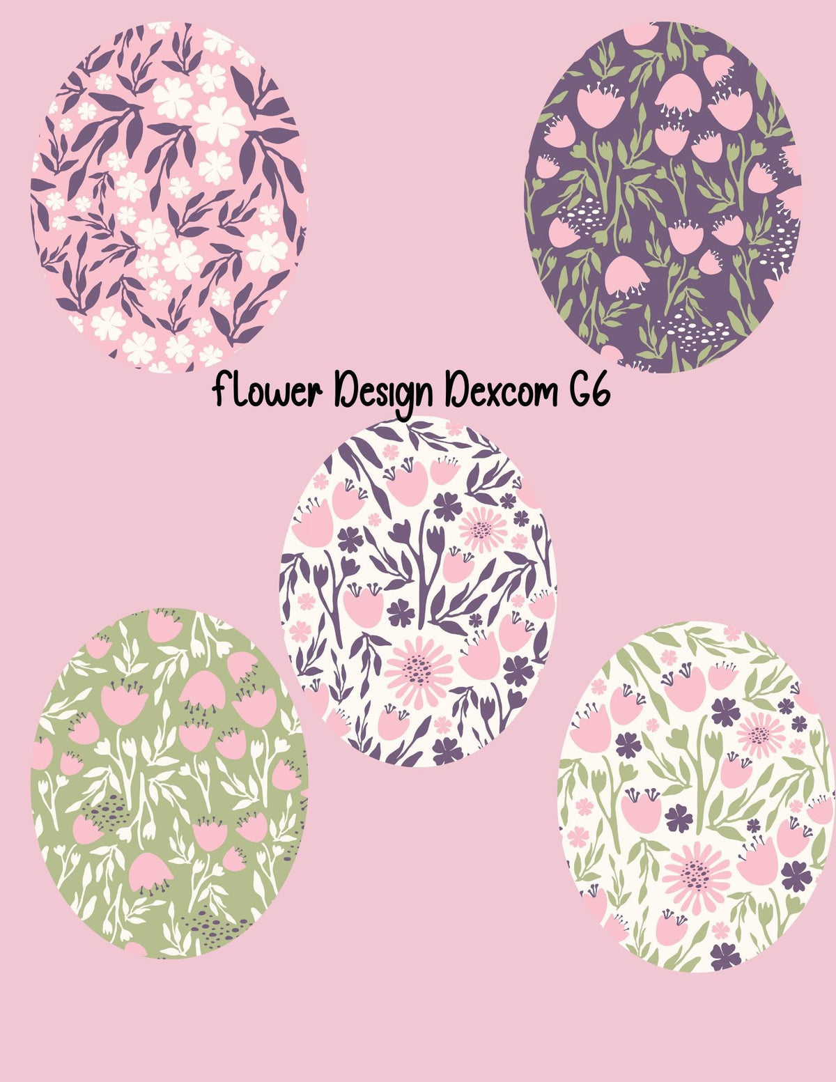 Floral Dexcom CGM Cover Patches, Flower Shape, Style Pack