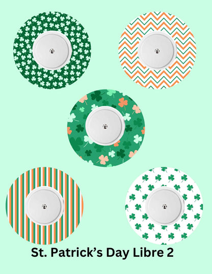 St. Patrick's Day CGM Stickers, Dexcom G7, Libre 3, SuperSkin Patches, 5-Pack
