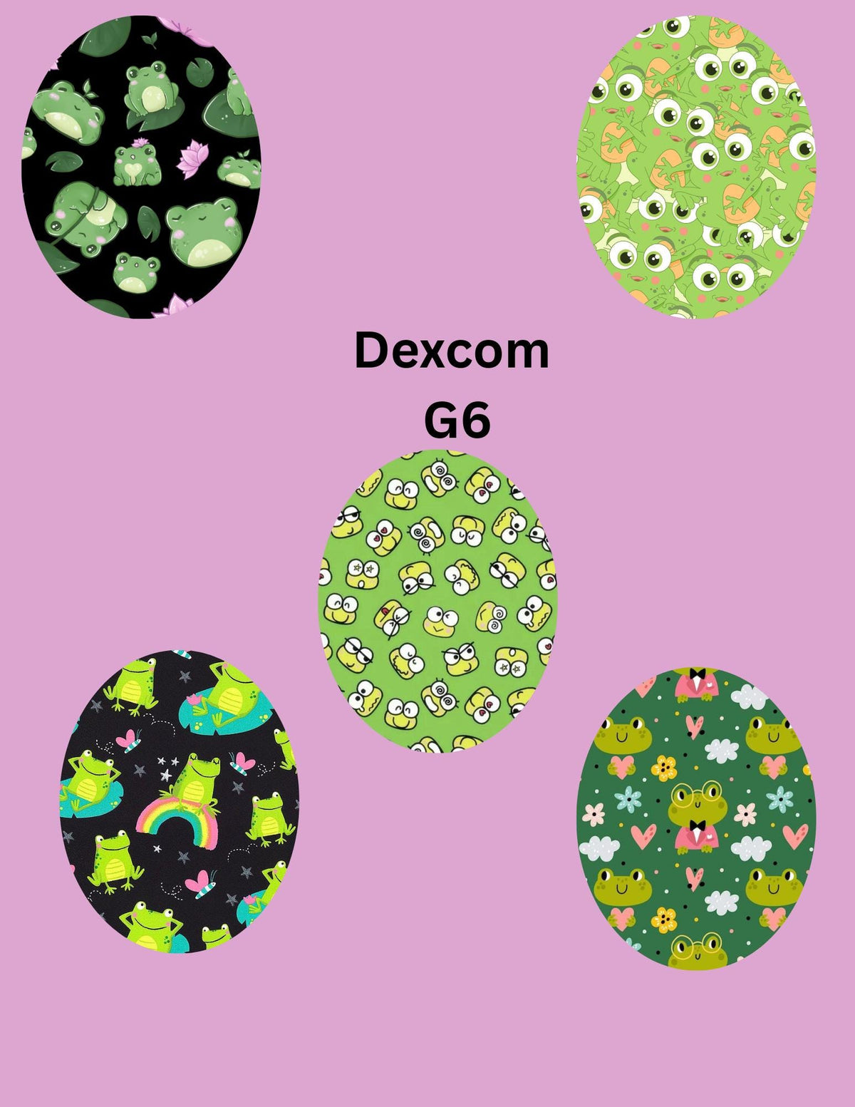 Frog Dexcom G7/Libre CGM Cover Patches, Style Pack of 5