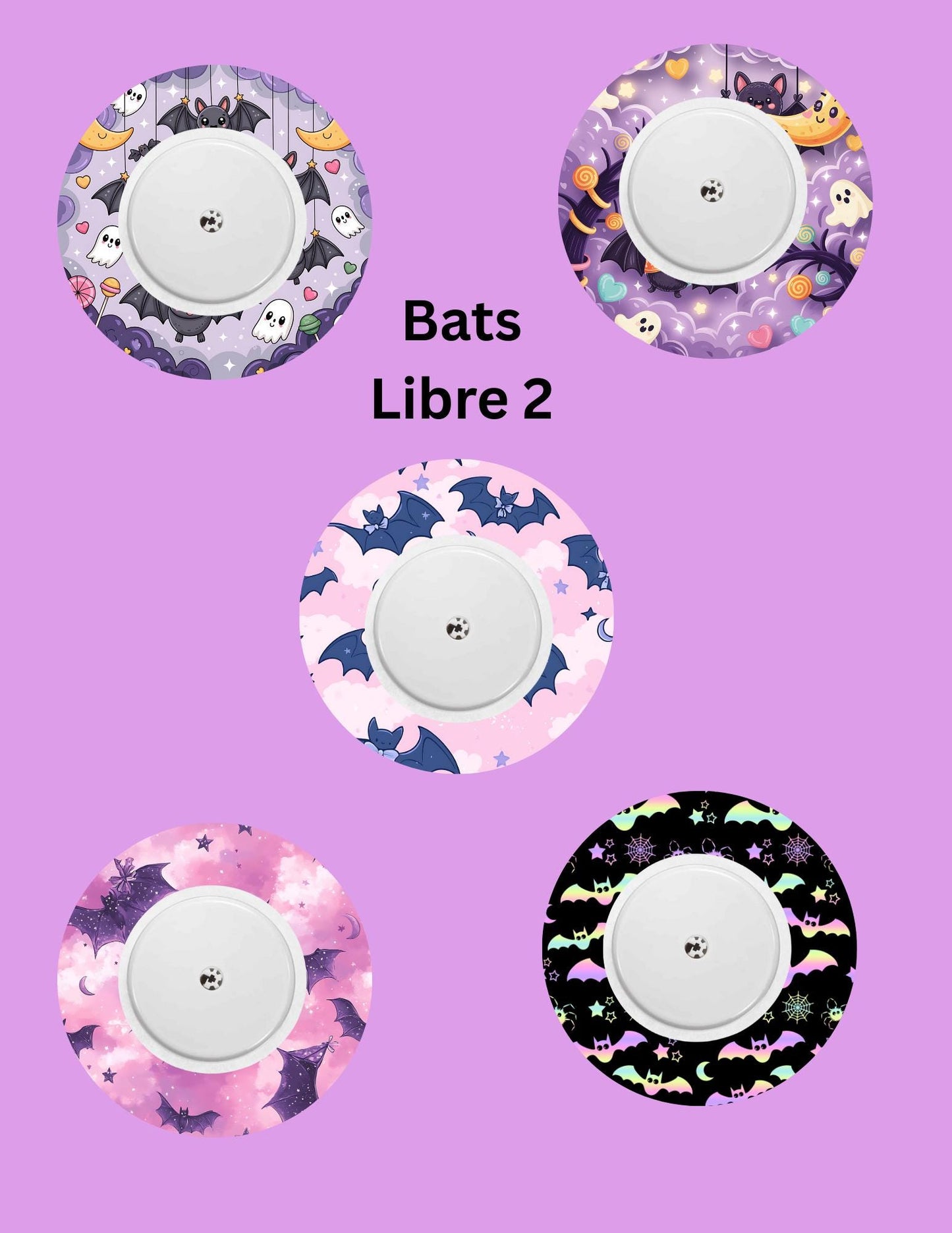 Purple Bats CGM Adhesive Patches, Dexcom G7 G6 Libre Omnipod, Pack of 5