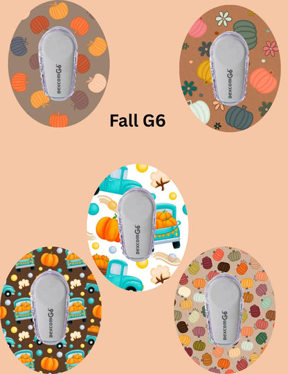 Fall CGM Patches: Dexcom G7/Libre/G6/Omnipod, Style Pack of 5