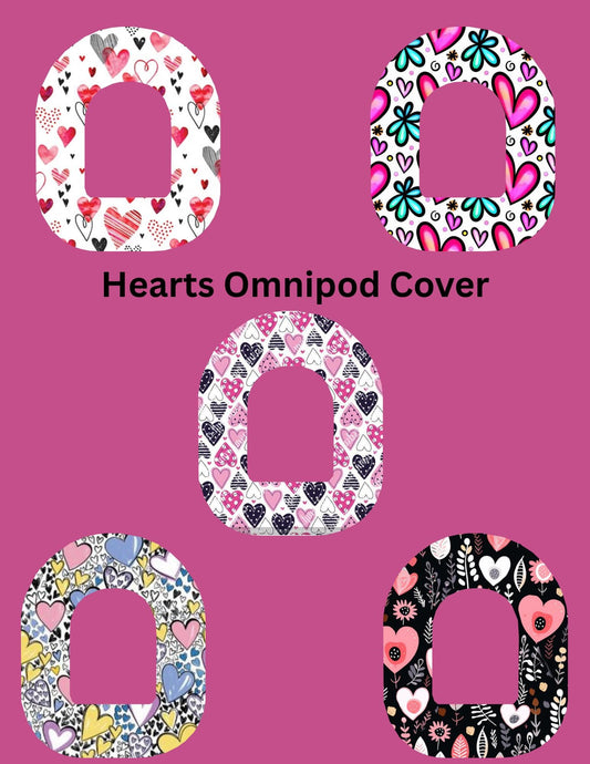 Omnipod Cover Hearts Theme Style Pack of 5