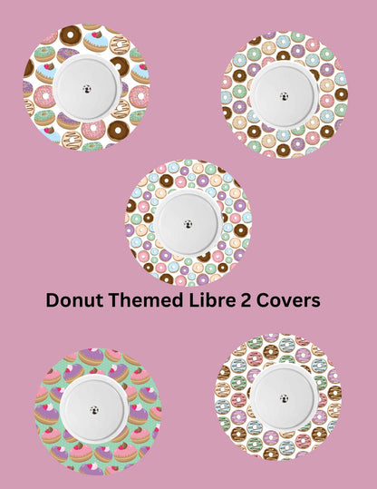 Donut CGM Sensor Cover Stickers: Dexcom G6, G7, Libre 2, 3 (Set of 5)