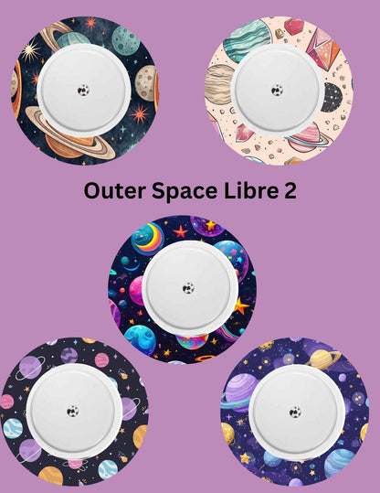 Outer Space CGM Patches: Dexcom G7/Libre/G6/Omnipod, Style Pack of 5