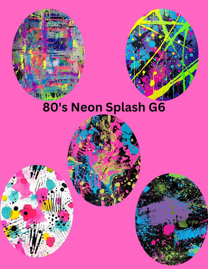 80's Neon Splash CGM Patches, Dexcom G7, Libre 3, Omnipod Cover, Pack of 5