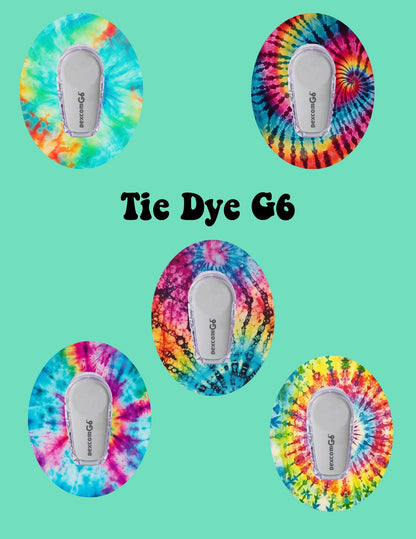 Tie Dye CGM Cover Patches for Dexcom G7/Libre - 5 Pack