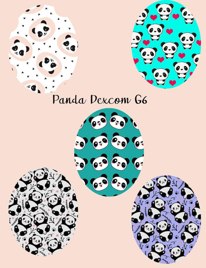 Dexcom G7 Dexcom G6, Libre 3, Libre 2 CGM Cover Patches Cute Panda Theme Style Pack of 5 with or without opening