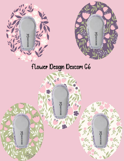Floral Dexcom CGM Cover Patches, Flower Shape, Style Pack