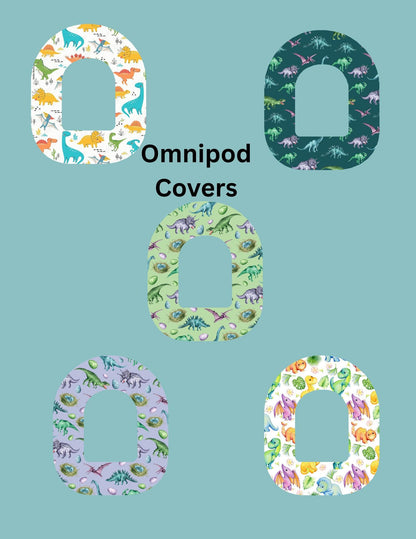 Dinosaur CGM Cover Patches, Dexcom G7/Libre/G6, Omnipod, Style Pack of 5