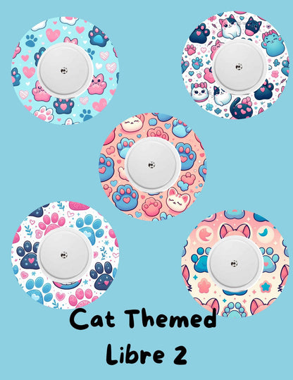 Cat Theme CGM SuperSkin Cover Patches, Dexcom G7, G6, Libre (Pack of 5)