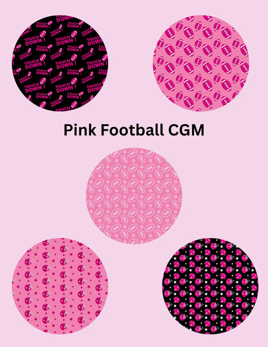 Pink Football CGM Covers, Dexcom G7, G6, Libre 2, 3, Omnipod, 5 Pack