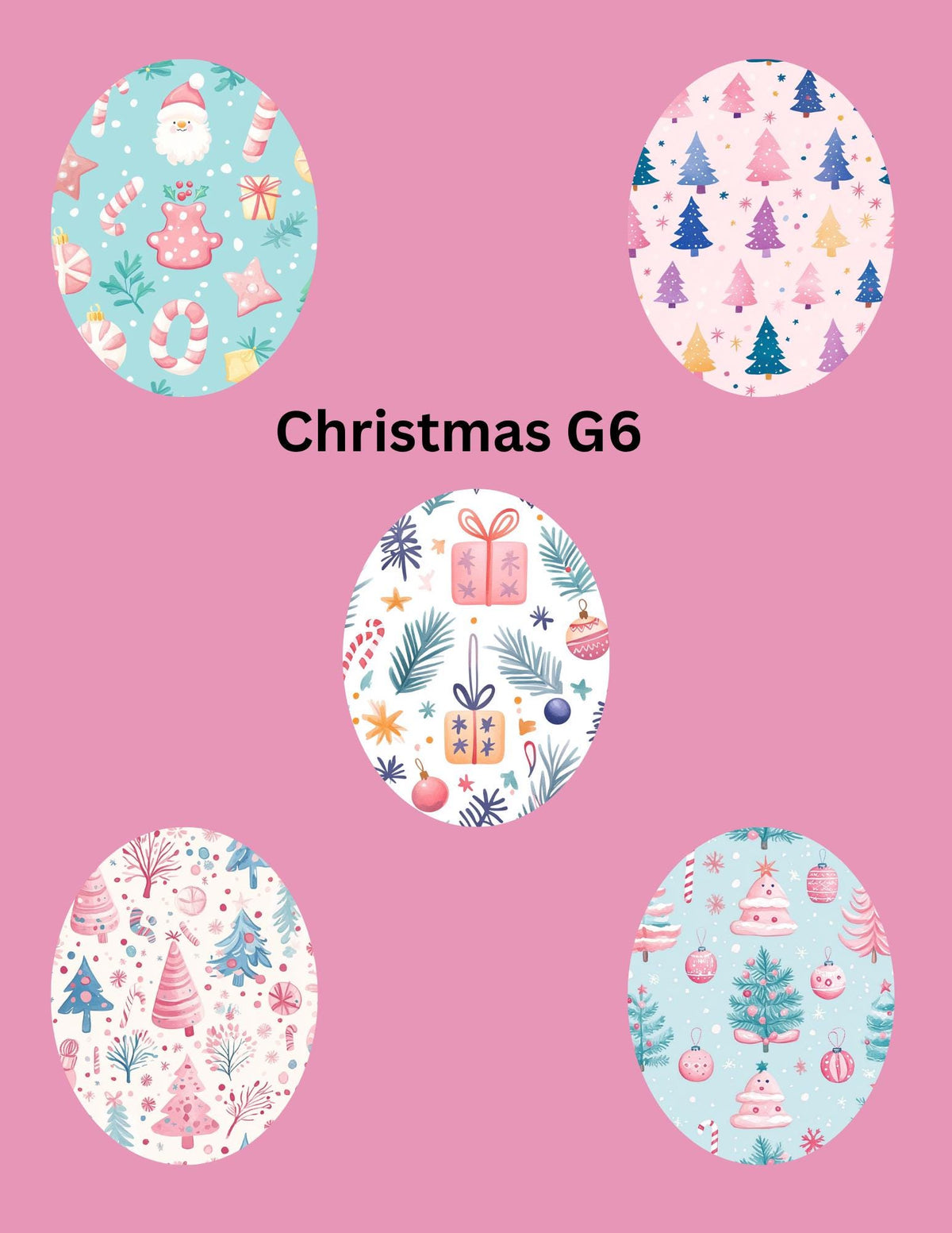 Christmas CGM Stickers, Pastel Dexcom G7, Libre 3, Omnipod, Pack of 5