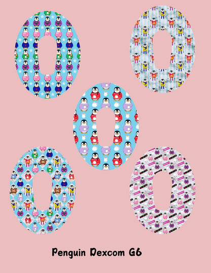 Penguin Dexcom G7, G6, Libre CGM Cover Patches, Style Pack of 5