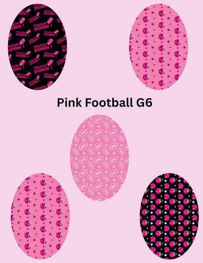 Pink Football CGM Covers, Dexcom G7, G6, Libre 2, 3, Omnipod, 5 Pack