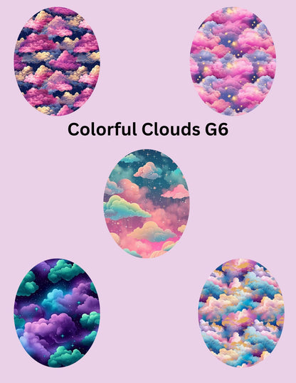Colorful Clouds CGM Adhesive Patch, Dexcom G7/Libre/G6, Omnipod Cover - 5 Pack