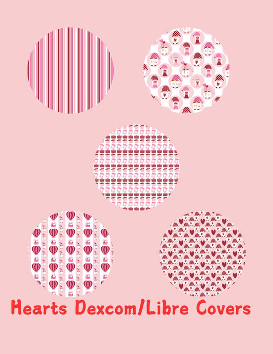 Hearts Dexcom G7/G6/Libre CGM SuperSkin Patches, Pack of 5