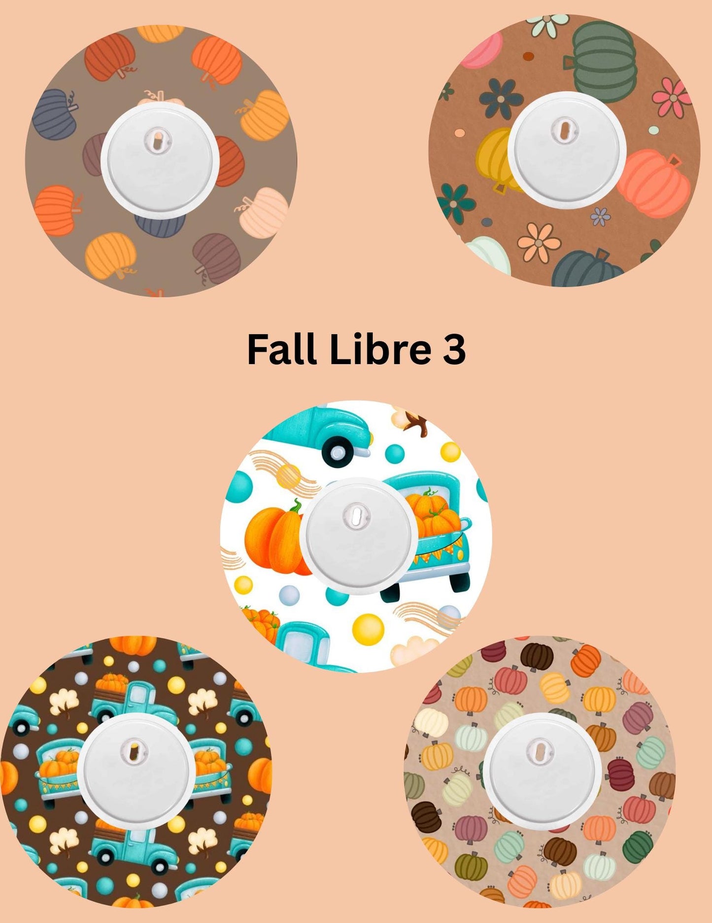 Fall CGM Patches: Dexcom G7/Libre/G6/Omnipod, Style Pack of 5