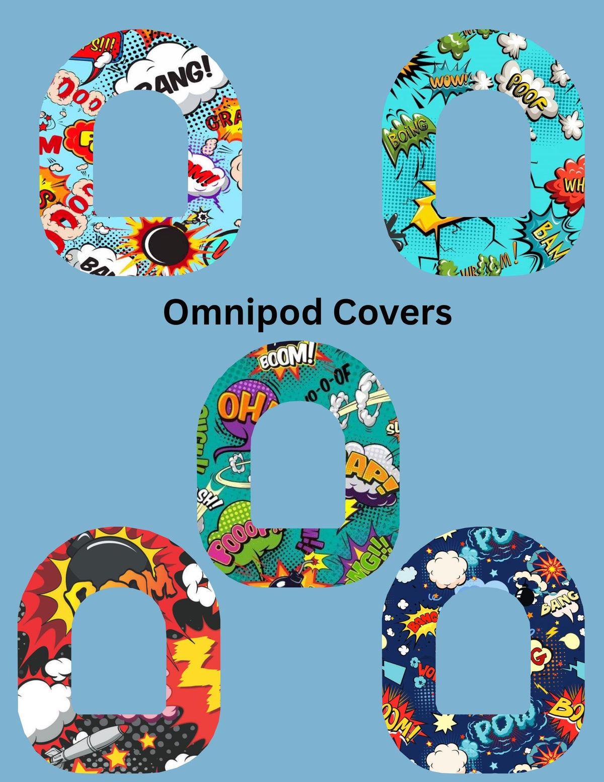 Omnipod Cover Super Hero Theme Style Pack of 5