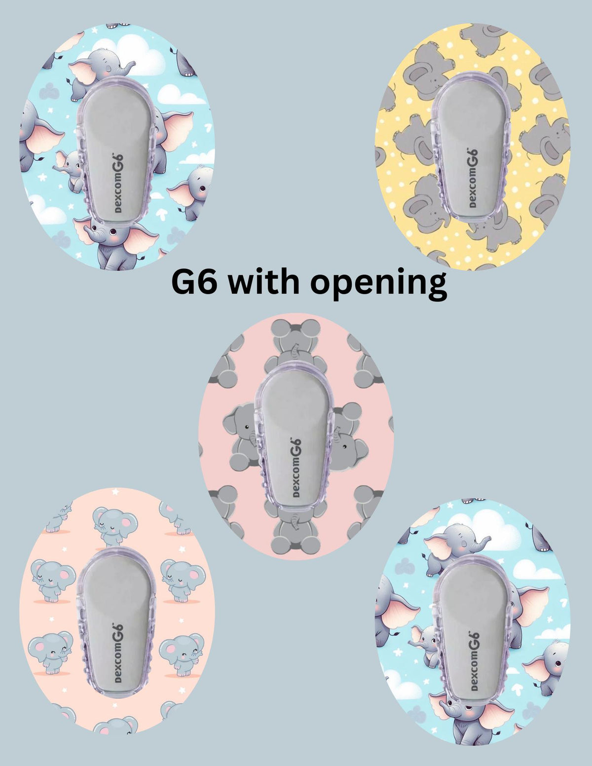 Elephant Dexcom G7, G6, Libre CGM Omnipod Cover Patches, Pack of 5