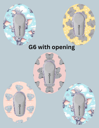 Elephant Dexcom G7, G6, Libre CGM Omnipod Cover Patches, Pack of 5