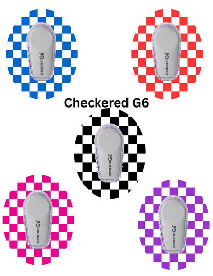 Checkered CGM Patches, Dexcom G7, G6, Libre, Omnipod, 5-Pack