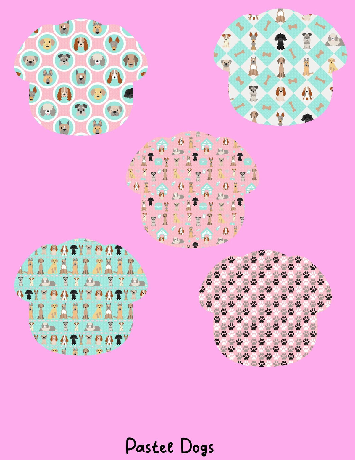 Dog Print CGM Stickers, Dexcom G7 G6, Libre 3 2, Pastel Puppy