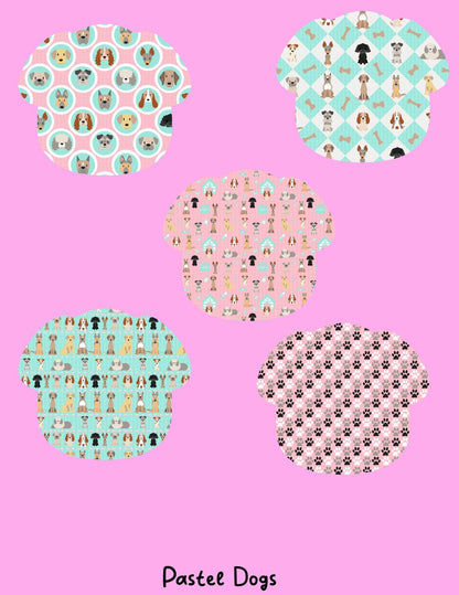 Dog Print CGM Stickers, Dexcom G7 G6, Libre 3 2, Pastel Puppy