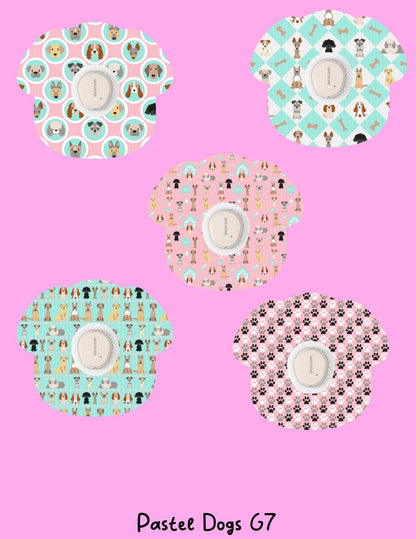 Dog Print CGM Stickers, Dexcom G7 G6, Libre 3 2, Pastel Puppy