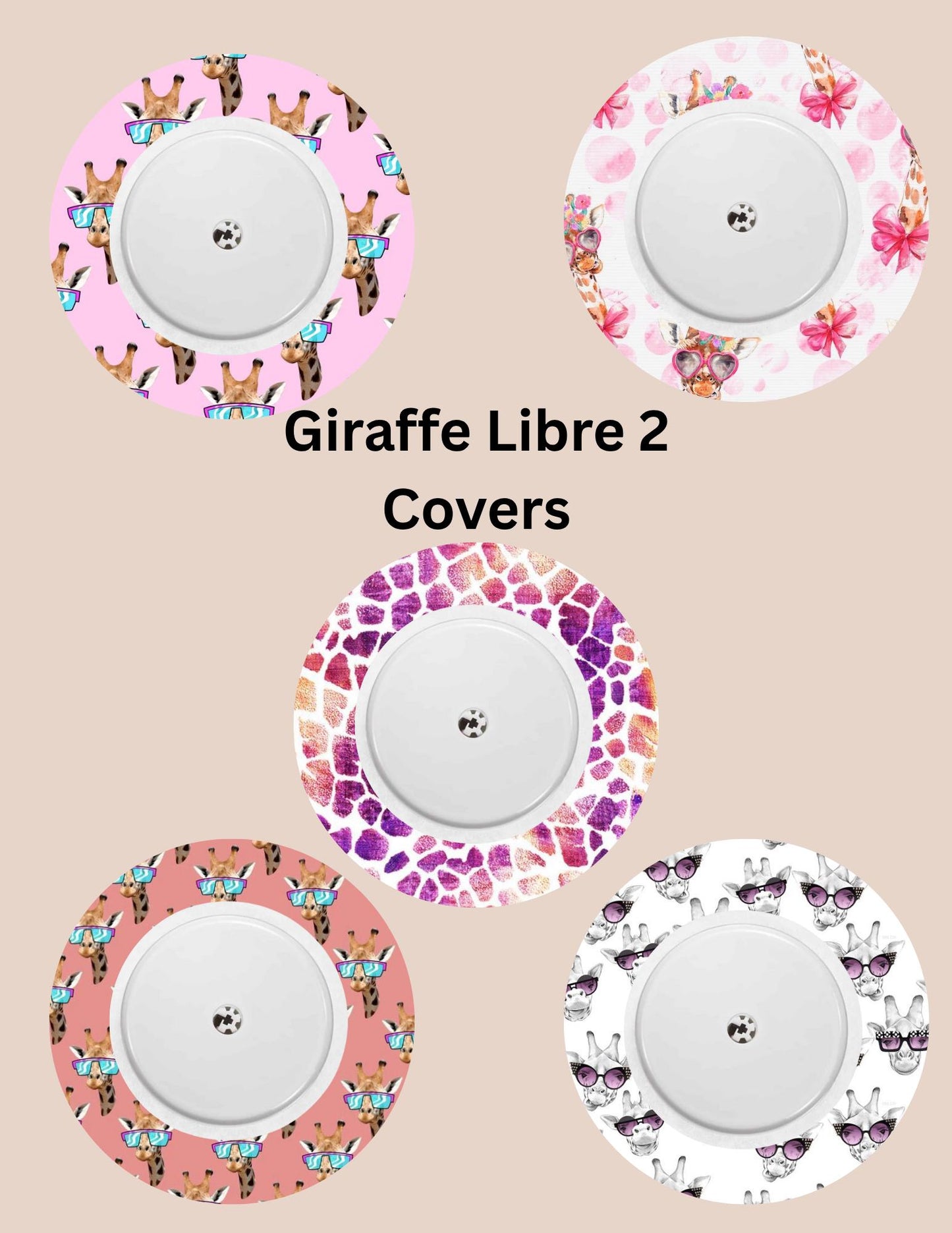 Giraffe Dexcom G7 CGM Cover Patches, Themed 5-Pack