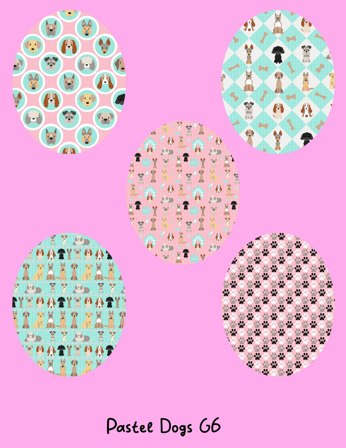 Dog Print CGM Stickers, Dexcom G7 G6, Libre 3 2, Pastel Puppy