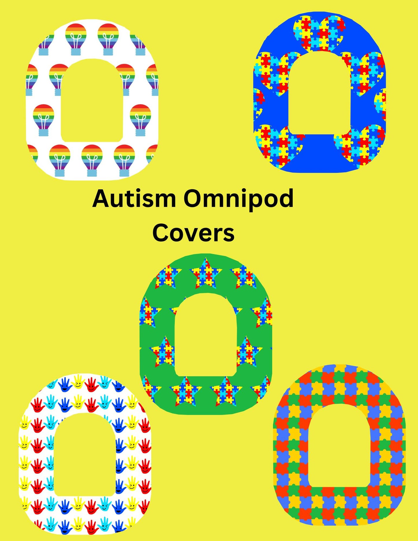Autism Awareness Omnipod Covers, Style Pack of 5