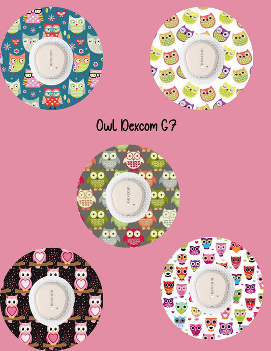Owl Dexcom G7/Libre CGM Cover Patches, Style Pack of 5